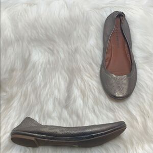 Lucky Brand Emmie Pewter Ballet Flats Sz 7.5